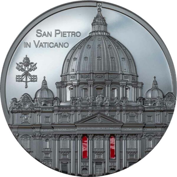 2022 Palau 5 Ounce Tiffany Art Metropolis San Pietro Black Proof Silver Coin