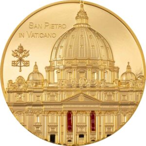 2022 Palau 5 Ounce Tiffany Art Metropolis San Pietro Gold Coin