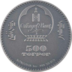 2022 Mongolia 1 Ounce Evolution of Life Synapsida Gilded Silver Coin