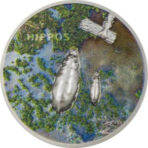 2023 Palau 1 Ounce Hippos Ultra High Relief Color Silver Proof Coin