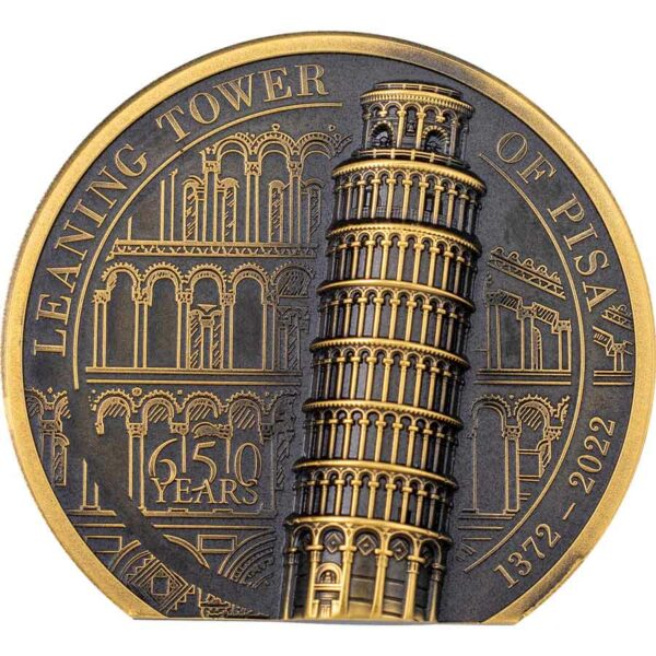 2022 Cook Islands 1 Ounce Leaning Tower of Pisa Ultra High Relief Gold Coin