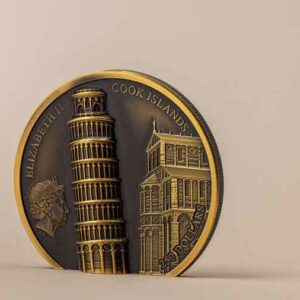 Leaning Tower of Pisa 1 oz Antique Finish Gold Coin
