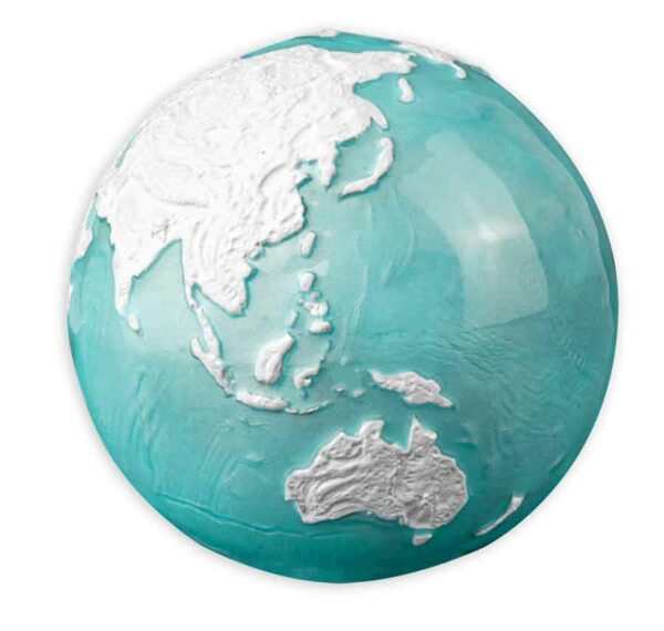 2023 Barbados 3 oz Blue Marble Frozen Spherical Silver Coin