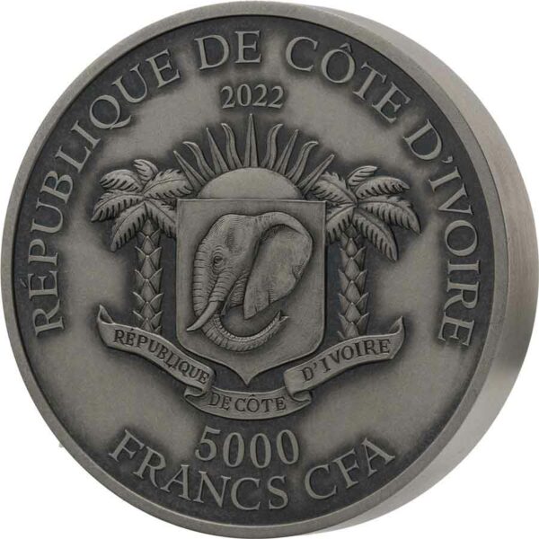 2022 Ivory Coast 5 oz African Big 5 Completer High Relief Silver Coin