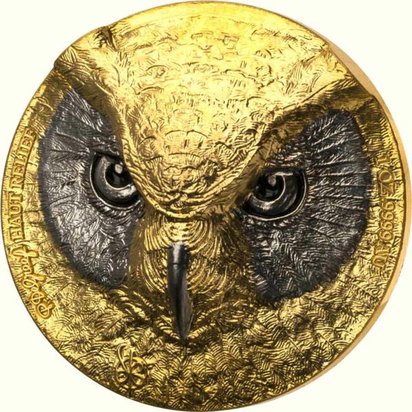 2022 Ivory Coast 1 Ounce De Greef Edition Signature Owl Gold Proof Coin