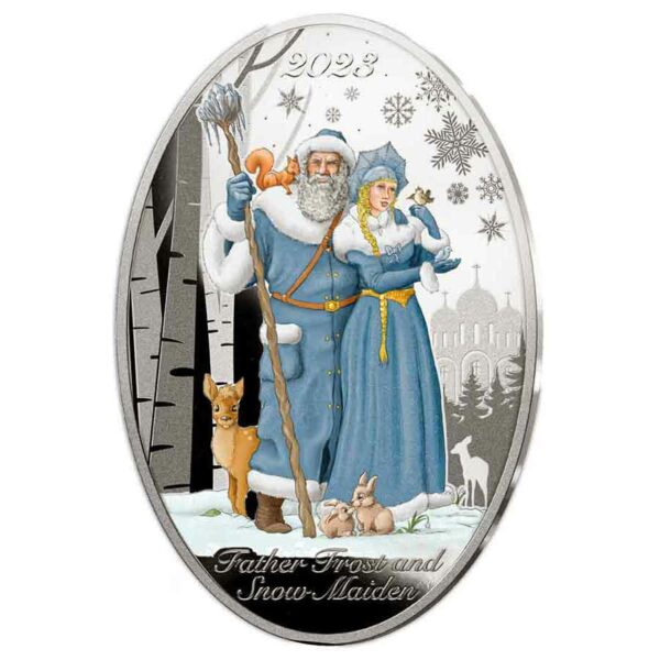 2023 Solomon Islands 1 Ounce Father Frost & Snow Maiden Silver Proof Coin