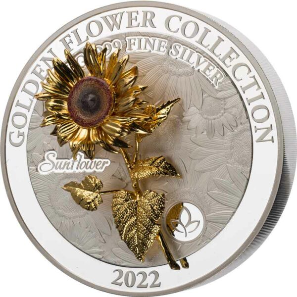2022 Samoa 1 Kilogram Golden Flower Collection Sunflower Silver Proof Coin