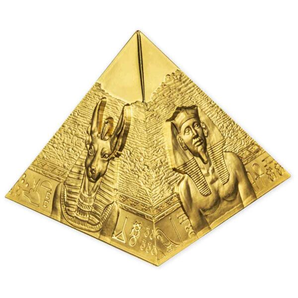 2023 Samoa 5 Ounce Pyramid of Giza 3D Minted Antiqued Gold Coin