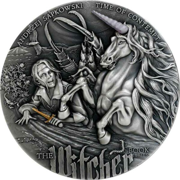 2022 Niue 2 Ounce Witcher Time of Contempt High Relief Gilded Silver Coin