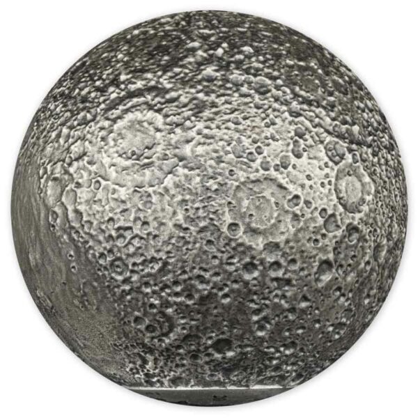 2023 Earth's Moon Spherical 3 oz Antique Finish Silver Coin