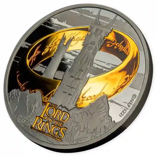2023 Lord of the Rings 5 oz Black Platinum & 24K Silver Coin