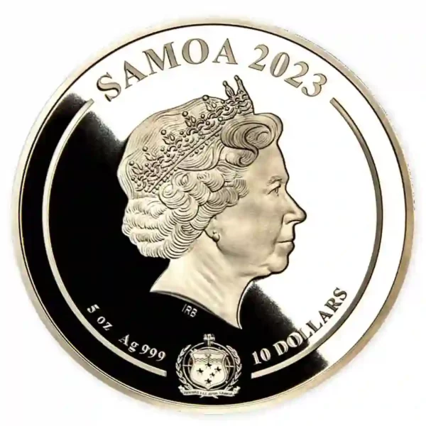 2023 Samoa 5 oz Lord of the Rings Black Platinum & 24K Silver Coin