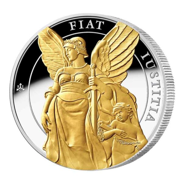 2022 St. Helena 1 Ounce Queens Virtues Justice Gold Plated Silver Proof Coin