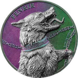 2022 Germania 2 Ounce Beasts Chameleon Fenrir UV Color Silver Round