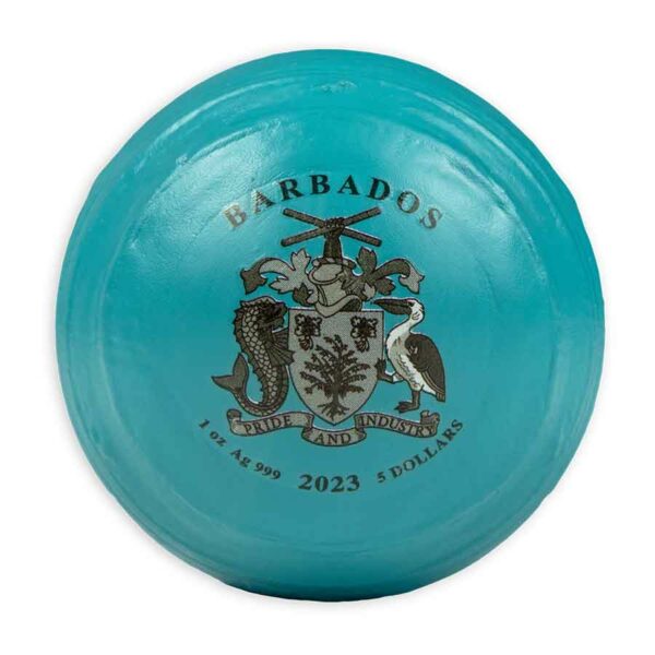 2023 Barbados 1 oz Uranus Spherical Enamel Silver Coin