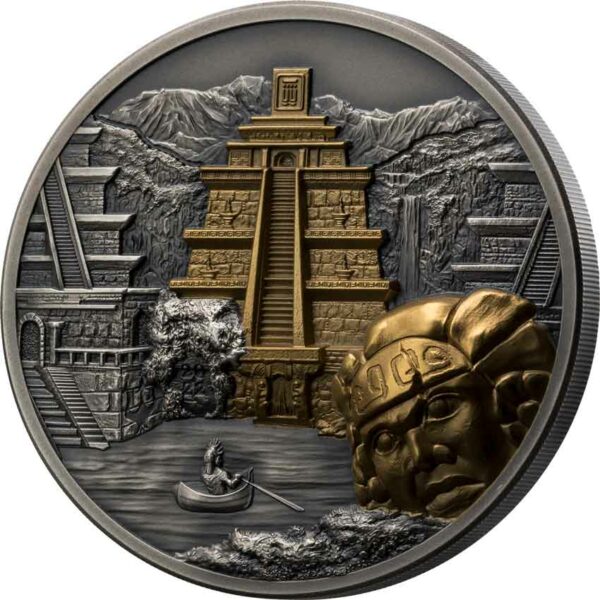 2022 Cook Islands 3 Ounce Epic Places El Dorado 24K Plated High Relief Silver Coin
