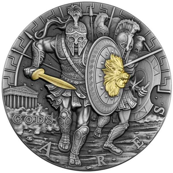 2022 Niue 1 Kilogram God of War Ares Ultra High Relief Gilded Silver Coin