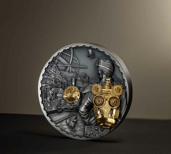 2023 Steampunk Jet Pack 1 kg Gilded High Relief Silver Coin