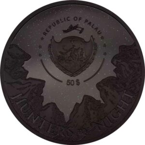 2022 Palau 1 Kg Hunters by Night Python Obsidian Black Silver Coin