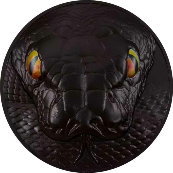 2022 Palau 1 Kilogram Hunters by Night Python Obsidian Black Silver Coin
