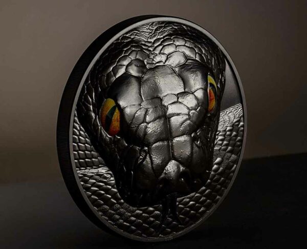 2022 Hunters by Night Python 1 kg Obsidian Black Silver Coin