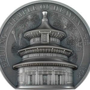 2023 Cook Islands 5 Ounce Temple of Heaven Ultra High Relief Silver Coin