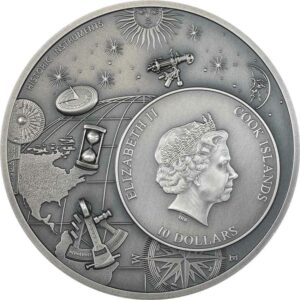2023 Cook Islands 2 oz Historic Instruments Astrolabe High Relief Silver Coin