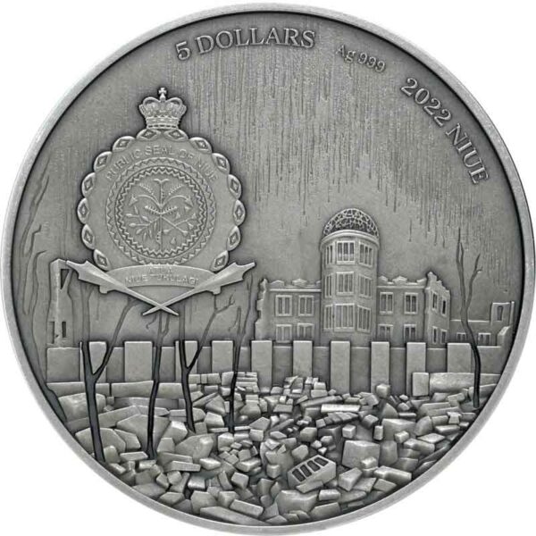 2022 Niue 2 oz Human Tragedies Hiroshima Antique Finish Silver Coin