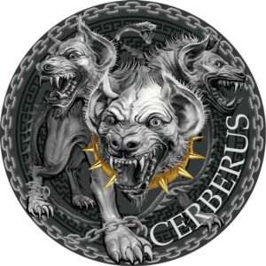 2023 Cameroon 1 Ounce Cerberus 24K Gilded High Relief Silver Coin