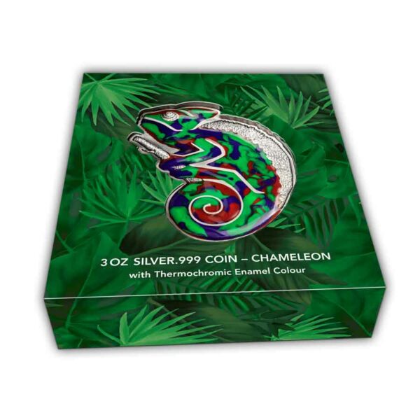 2023 Barbados 3 Ounce Shift of Color Chameleon Enamel Silver Coin