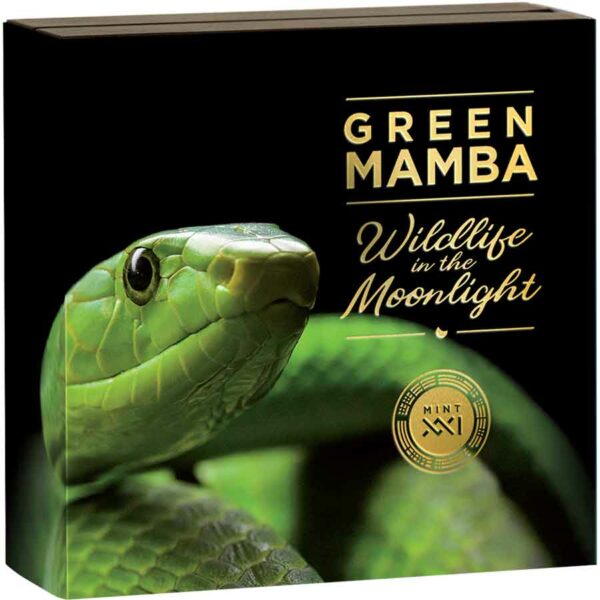 Wildlife in the Moonlight Green Mamba High Relief Silver Coin