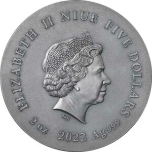 2023 Niue 2 oz Green Mamba High Relief Gilded Antique Finish Silver Coin