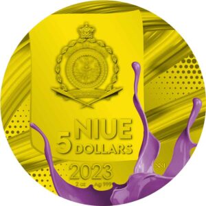 2023 Niue 2 oz Pop Art Mona Lisa Color 24K Gilded Silver Proof Coin