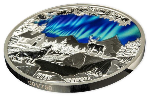 2023 Northern Lights 5 oz Enamel Proof-like Silver Coin