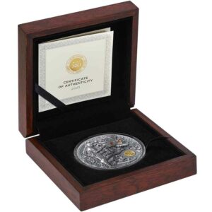 2023 Kung Fu Dragon Martial Arts 2 oz High Relief Antique Finish Silver Coin