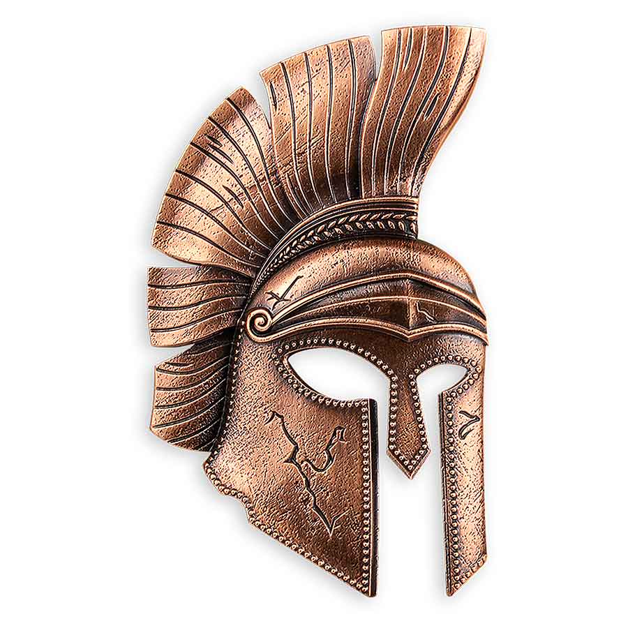 2023 Solomon Islands 10 Ounce Trojan Helmet Bronze Finish Silver Coin
