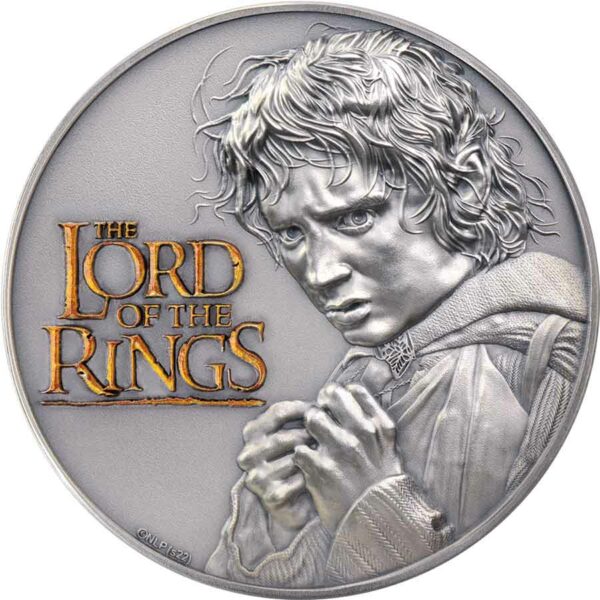 2022 Cook Islands 2 Ounce Lord of the Rings Frodo High Relief Silver Coin