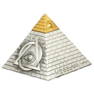 2023 Barbados 5 Ounce Eye of Providence Pyramid Shape Minted Silver Coin