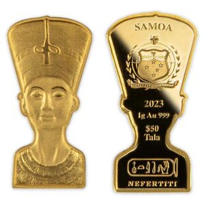 2023 Samoa 1 Gram Nefertiti Bust Proof-like Gold Coin