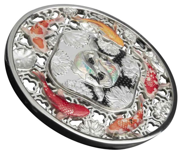 2023 Filigree Koi 2 oz Colored Silver Coin