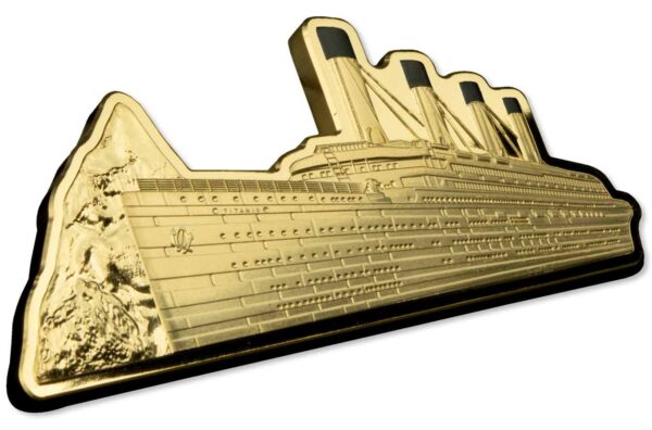 RMS Titanic Shaped Gold Proof Coin