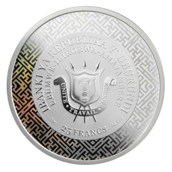 2024 Burundi 2 oz Year of the Dragon Jade Inlay Silver Proof Coin