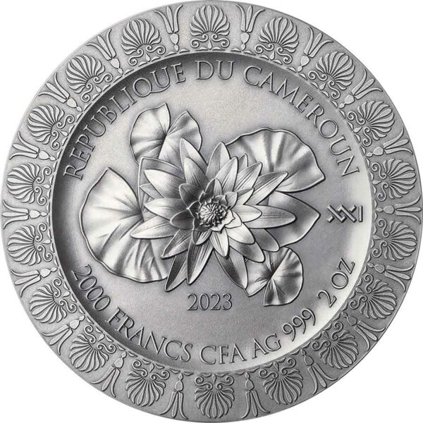 2023 Cameroon 2 oz Leda & the Swan Celestial Beauty High Relief Silver Coin