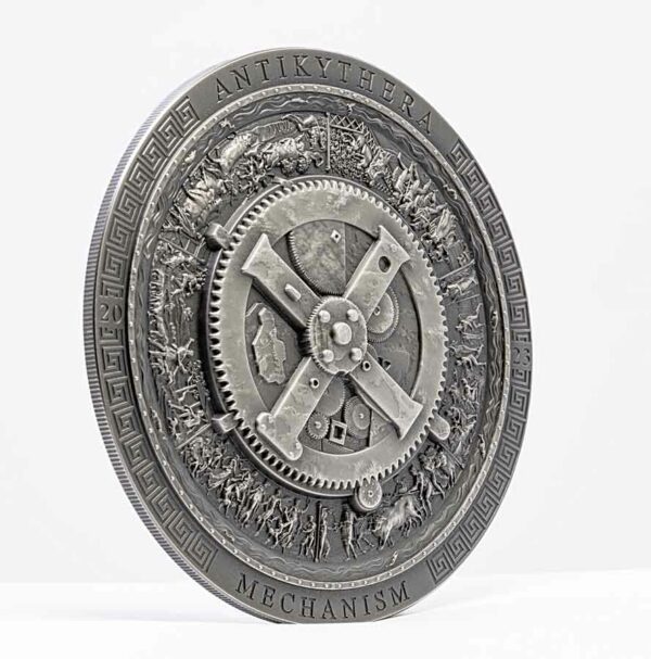 Antikythera Mechanism Antique Finish Silver Coin