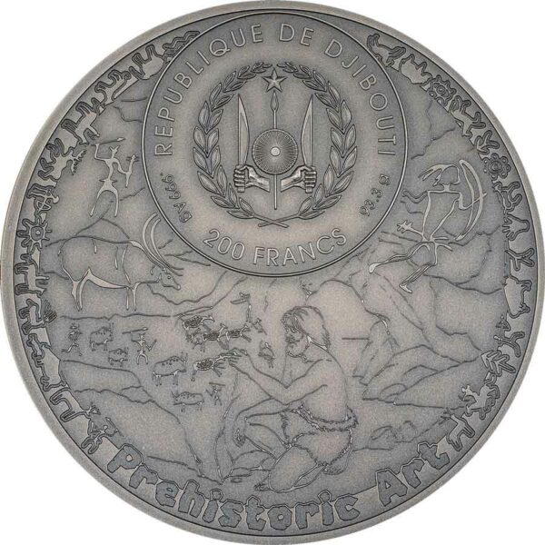 2023 Djibouti 3 oz Abourma Rock Art High Relief Silver Coin