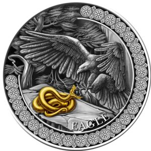 2023 Ghana 50 Grams Hunting in the Wild Eagle High Relief Silver Coin