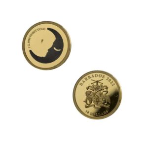 2022 Barbados 1 Gram Symbols of Life Moon Gold Coin Pendant