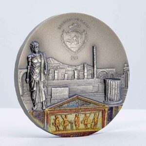 Fury of Nature Pompeii Volcano Eruption Silver Coin