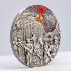 2023 Fury of Nature Pompeii Volcano Eruption 2 oz High Relief Silver Coin