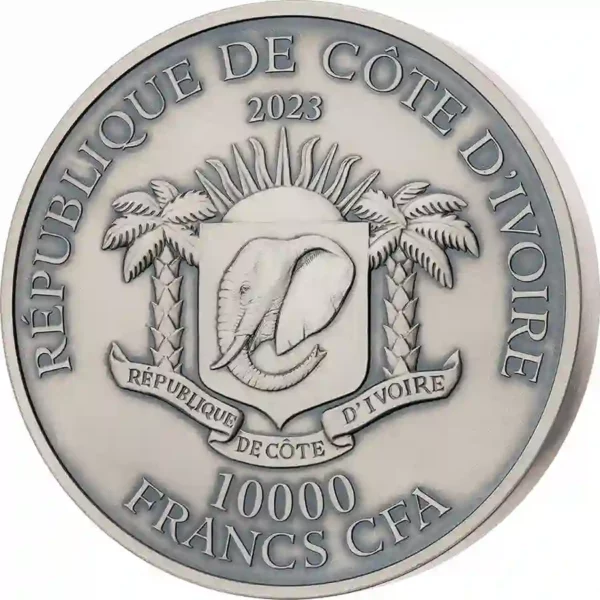 2023 Ivory Coast 5 oz Asian Big 5 Orangutan Ultra High Relief Silver Coin